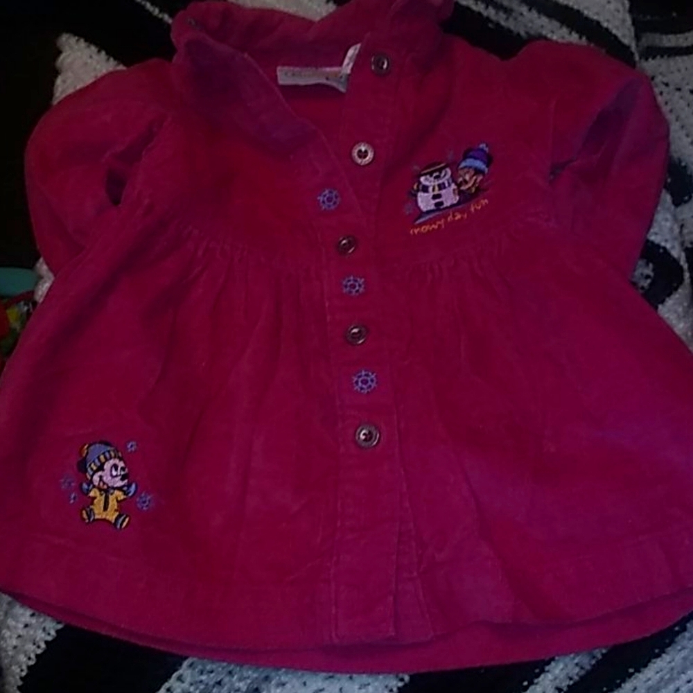 Disney cordoroy dk pink dress